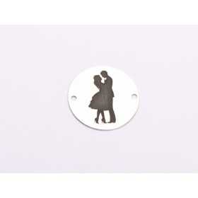 Bănuț cuplu îmbrățișat din argint 925 – romantic