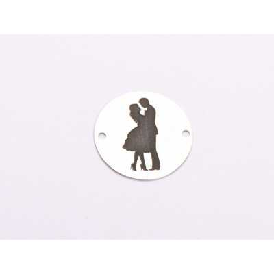 Bănuț cuplu îmbrățișat din argint 925 – romantic