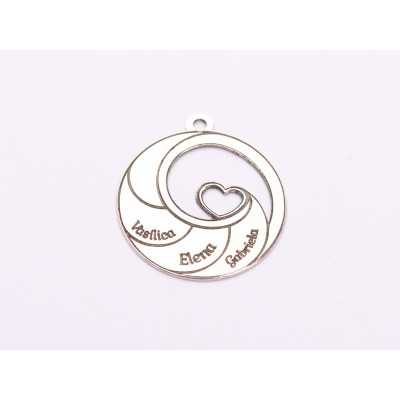 Pandantiv spiral cu nume personalizat argint 925
