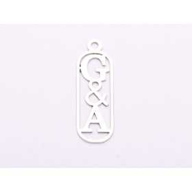 S0046 Pandant decupat din argint cu 2 initiale verticale - bijuterii personalizate din argint | simoshop