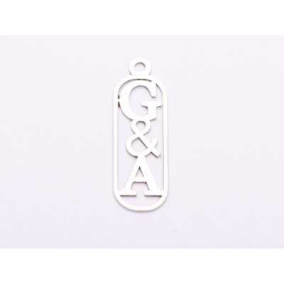 S0046 Pandant decupat din argint cu 2 initiale verticale - bijuterii personalizate din argint | simoshop