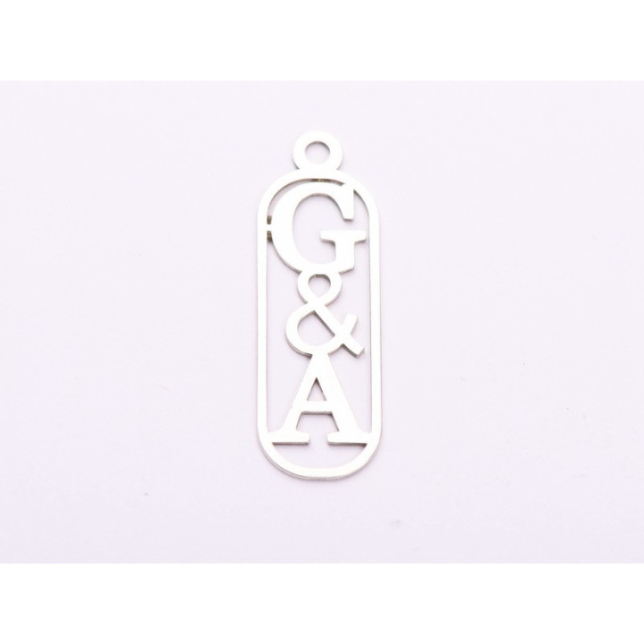 S0046 Pandant decupat din argint cu 2 initiale verticale - bijuterii personalizate din argint | simoshop