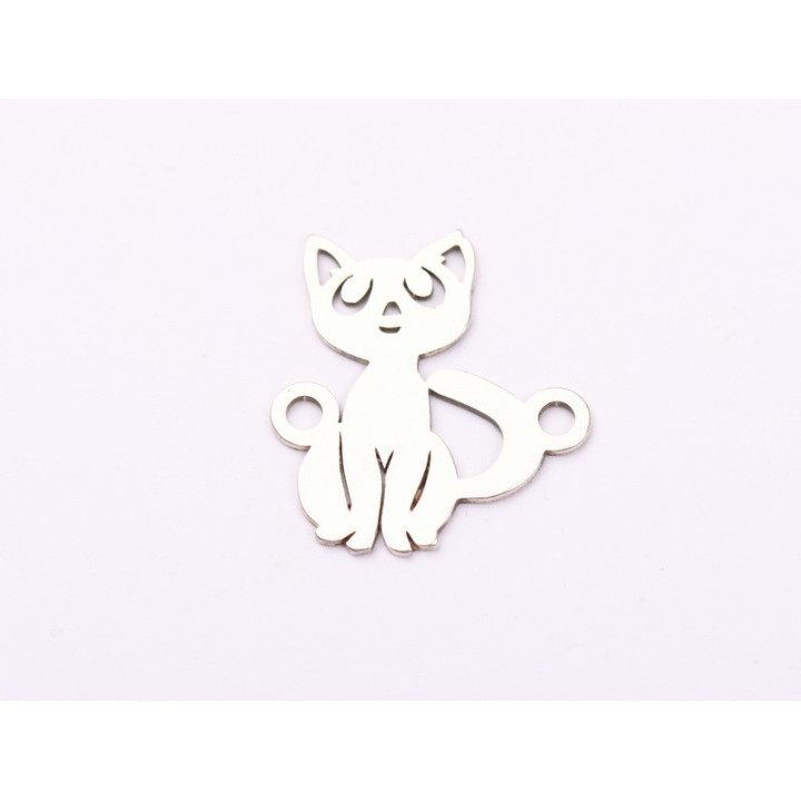 E2023 N Link Ag925 Pisica 14x18mm 0.5mm 1 buc - bijuterii personalizate din argint | simoshop