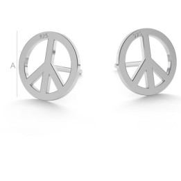 G0964-Tije cercei PEACE SIGN 10mm - bijuterii personalizate din argint | simoshop