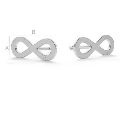 Tije cercei infinit argint 925, simbol iubire 12 mm