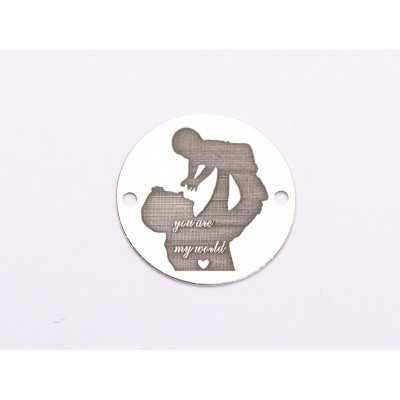 Bănuț argint gravat Daddy and Baby - cadou tată