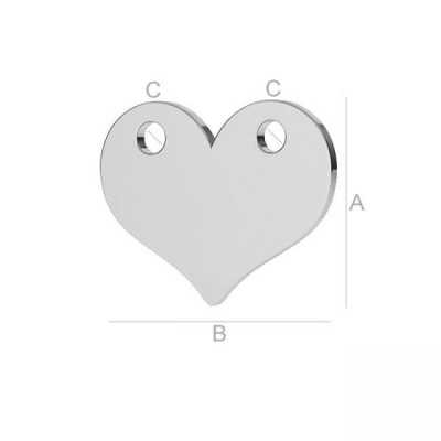 G0967-N-Link inimioara argint 925 10x12mm 0.5mm - bijuterii personalizate din argint | simoshop