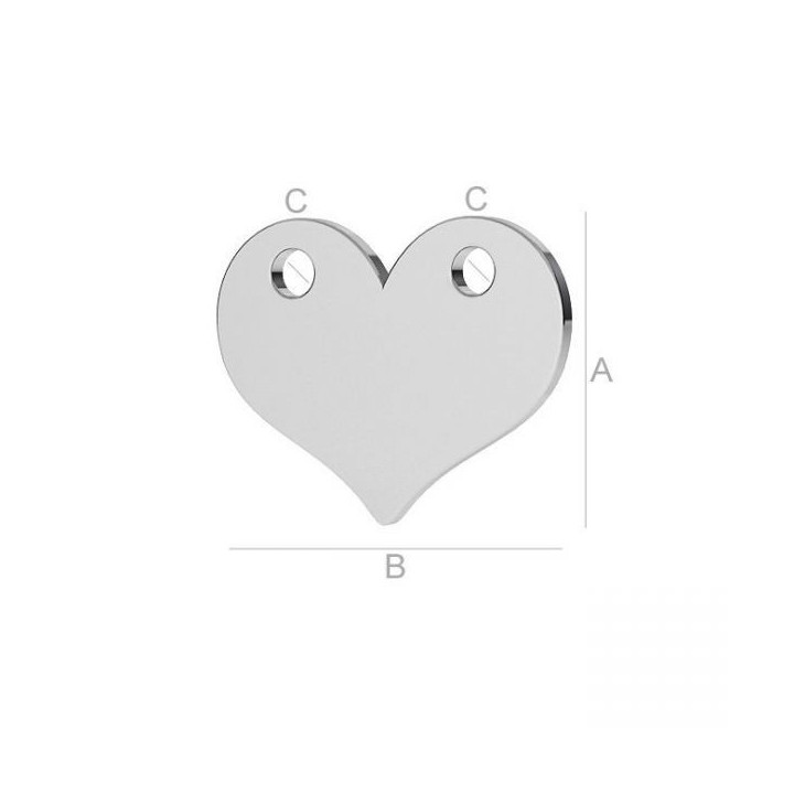 G0967-N-Link inimioara argint 925 10x12mm 0.5mm - bijuterii personalizate din argint | simoshop