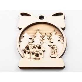L1126-Glob 3 straturi 12.5x9.5cm Winter 1 buc - bijuterii personalizate din argint | simoshop