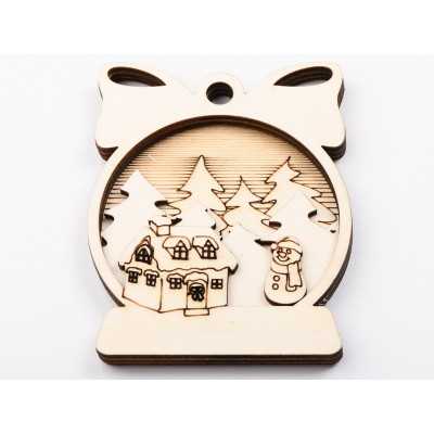 L1126-Glob 3 straturi 12.5x9.5cm Winter 1 buc - bijuterii personalizate din argint | simoshop
