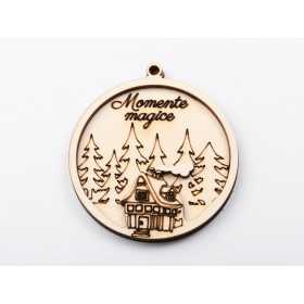 L1127-Glob 2 straturi 9x8 cm Winter 1 buc - bijuterii personalizate din argint | simoshop