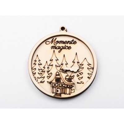 L1127-Glob 2 straturi 9x8 cm Winter 1 buc - bijuterii personalizate din argint | simoshop