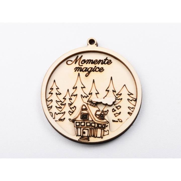 L1127-Glob 2 straturi 9x8 cm Winter 1 buc - bijuterii personalizate din argint | simoshop