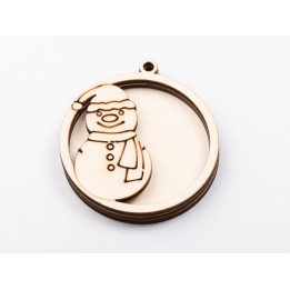 L1129-Glob 3 straturi 9x8 cm Snowman -  1 buc - bijuterii personalizate din argint | simoshop