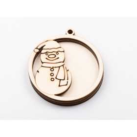 L1129-Glob 3 straturi 9x8 cm Snowman - 1 buc - bijuterii personalizate din argint | simoshop