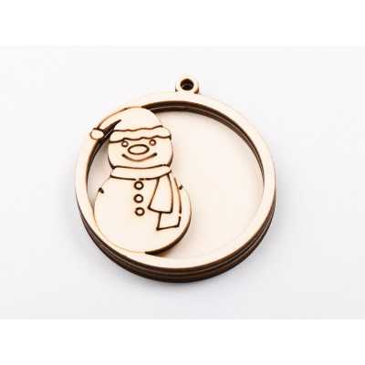 L1129-Glob 3 straturi 9x8 cm Snowman - 1 buc - bijuterii personalizate din argint | simoshop