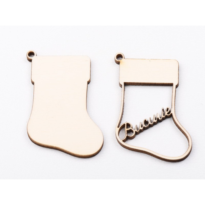 L1130-Decupaj 2 straturi Winter sock Bucurie -  1 buc - bijuterii personalizate din argint | simoshop