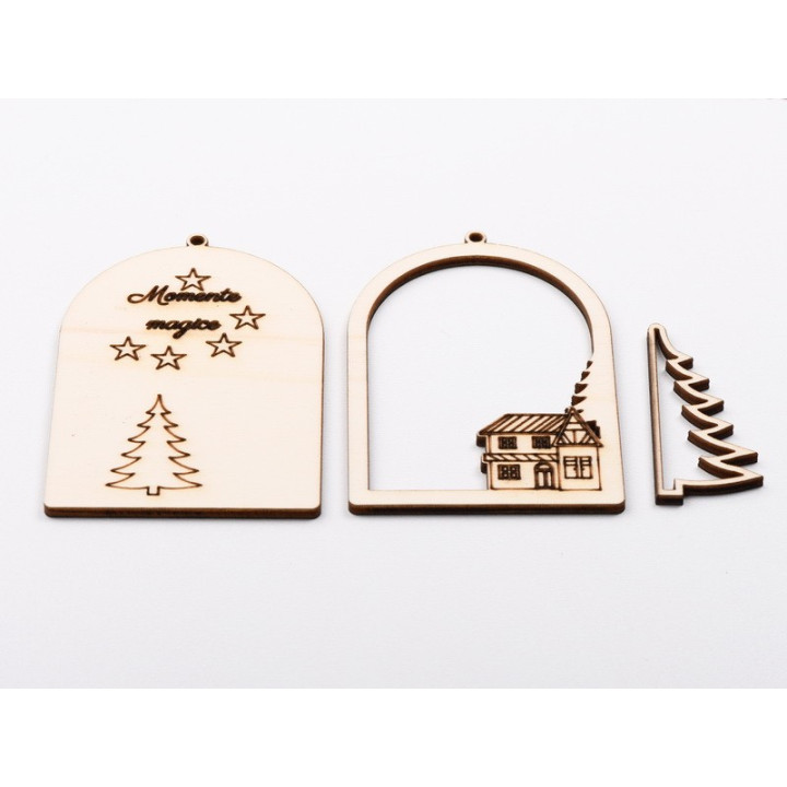 L1131-Glob 2 straturi 11x7.5cm Momente magice - 1 buc - bijuterii personalizate din argint | simoshop