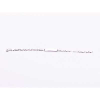 G1201-Bratara Figaro cu placuta Ag 925 rodiat 17cm 1 buc - bijuterii personalizate din argint | simoshop