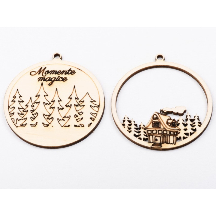 L1128-Glob 2 straturi 9x8 cm Winter2 -  1 buc - bijuterii personalizate din argint | simoshop