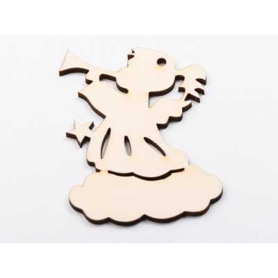 L1133-Figurina din lemn Ingeras 10x7.5 - 1 buc - bijuterii personalizate din argint | simoshop