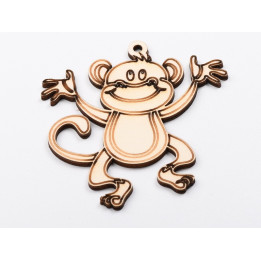 L1134-Figurina din lemn Monkey 10x10cm - 1 buc - bijuterii personalizate din argint | simoshop