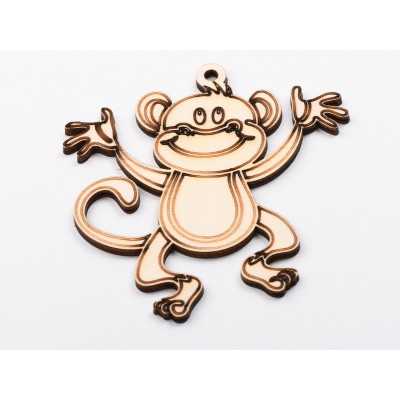 L1134-Figurina din lemn Monkey 10x10cm - 1 buc - bijuterii personalizate din argint | simoshop