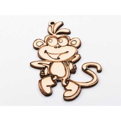 L1136-Figurina din lemn Monkey2 11x8cm - 1 buc - bijuterii personalizate din argint | simoshop