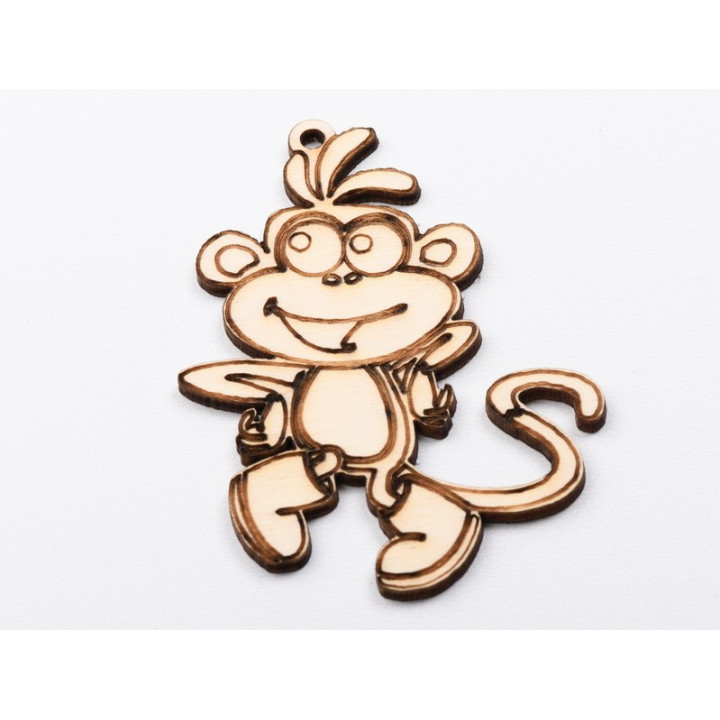 L1136-Figurina din lemn Monkey2 11x8cm - 1 buc - bijuterii personalizate din argint | simoshop