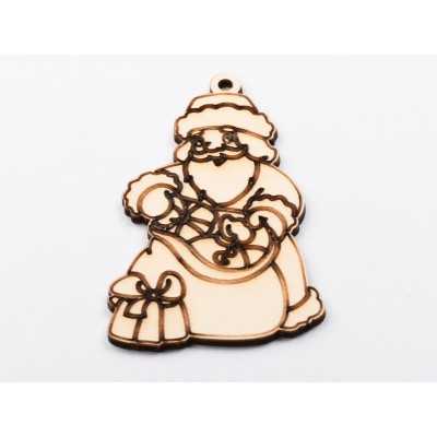 L1137-Figurina din lemn Mos Craciun 10x7 - 1 buc - bijuterii personalizate din argint | simoshop