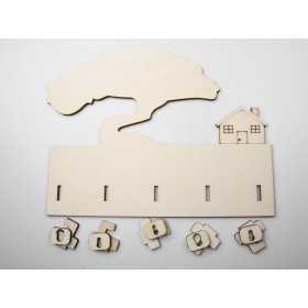 L1139 - Cuier chei din lemn Casuta 22x28cm - 1 buc - bijuterii personalizate din argint | simoshop