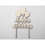 L1152-Topper lemn "Happy Birthday" Baloons 16x9.5cm 1buc - bijuterii personalizate din argint | simoshop