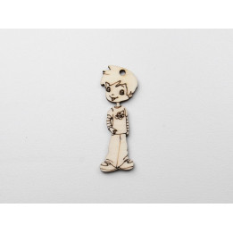 L1154-Decupaj lemn baietel 8x3cm - 1 buc - bijuterii personalizate din argint | simoshop