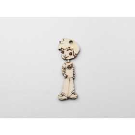 L1154-Decupaj lemn baietel 8x3cm - 1 buc - bijuterii personalizate din argint | simoshop
