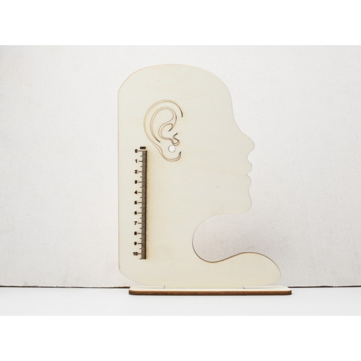 L1155-Suport lemn/dispozitiv masurare cercei 21x15cm - 1 buc - bijuterii personalizate din argint | simoshop
