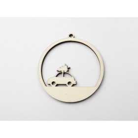 L1158-Glob Bradut pe masina 7.5x7cm - 1 buc - bijuterii personalizate din argint | simoshop