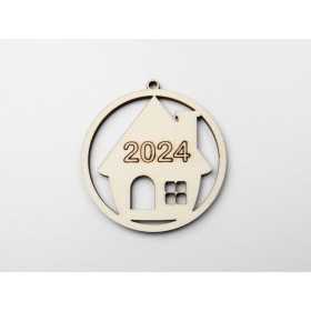 L1159-Glob Casuta 2024 - 7cm - 1 buc - bijuterii personalizate din argint | simoshop