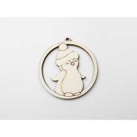 L1160-Glob Pinguin 7cm, 1 buc - bijuterii personalizate din argint | simoshop