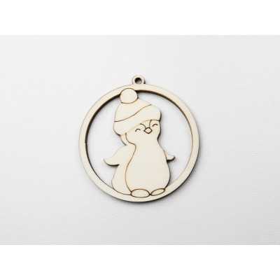 L1160-Glob Pinguin 7cm, 1 buc - bijuterii personalizate din argint | simoshop