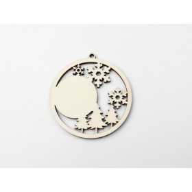 L1161-Glob peisaj de iarna personalizabil, 7 cm 1 buc - bijuterii personalizate din argint | simoshop