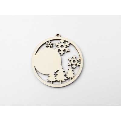L1161-Glob peisaj de iarna personalizabil, 7 cm 1 buc - bijuterii personalizate din argint | simoshop