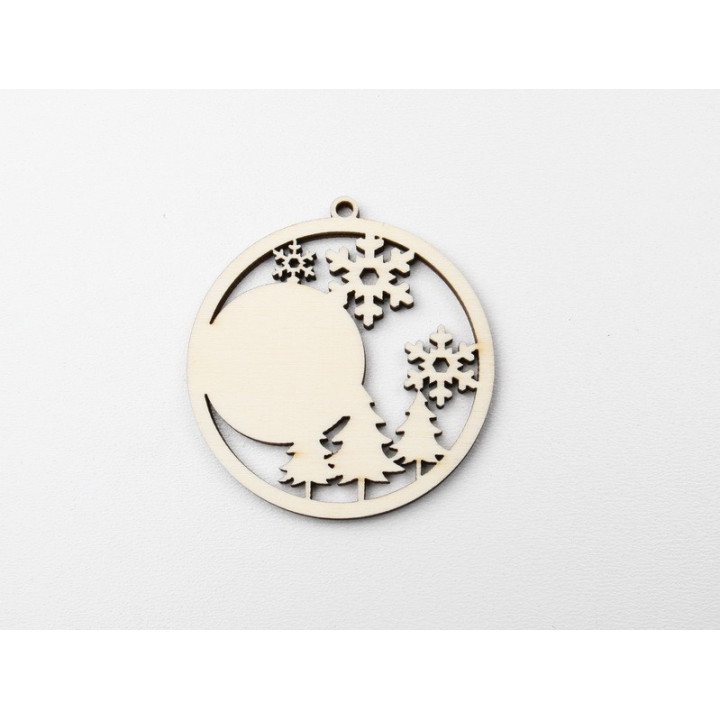 L1161-Glob peisaj de iarna personalizabil, 7 cm  1 buc - bijuterii personalizate din argint | simoshop