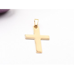 C018-Charm cruce inox auriu cu agatatoare  1buc - bijuterii personalizate din argint | simoshop
