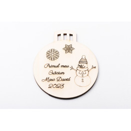 L1163-Glob Primul Craciun personalizabil, 10 cm  1 buc - bijuterii personalizate din argint | simoshop