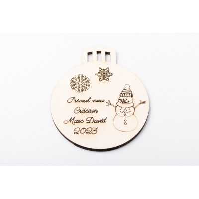 L1163-Glob Primul Craciun personalizabil, 10 cm 1 buc - bijuterii personalizate din argint | simoshop