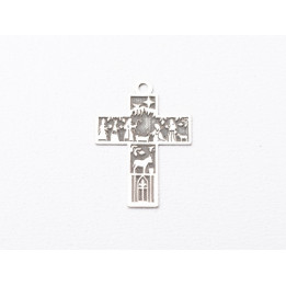 E2041 G Charm Cruce "Nasterea Domnului" Ag925 1 buc - bijuterii personalizate din argint | simoshop