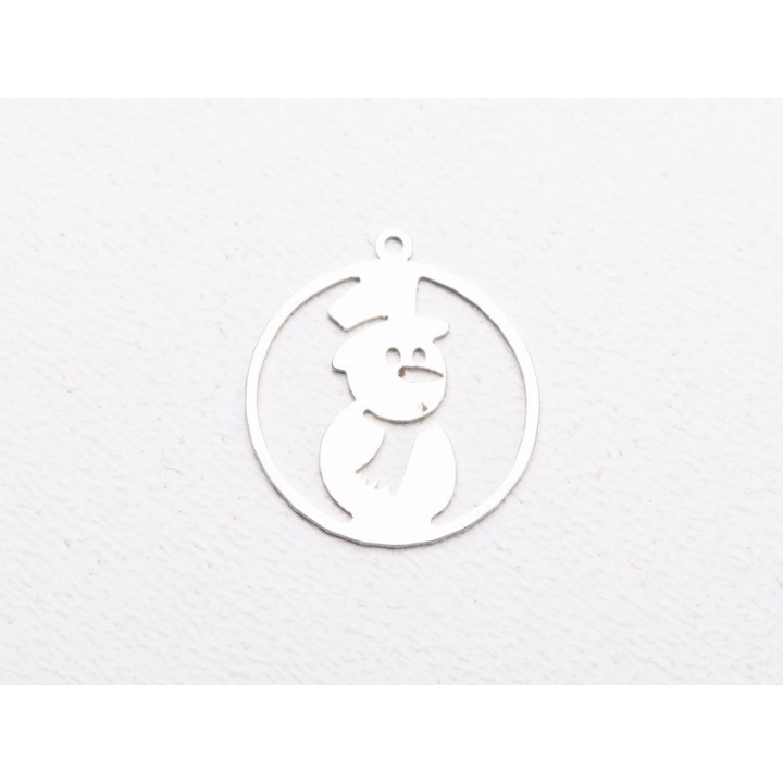 E2042 N Charm Snowman 20x18x0.5mm Ag925 - bijuterii personalizate din argint | simoshop