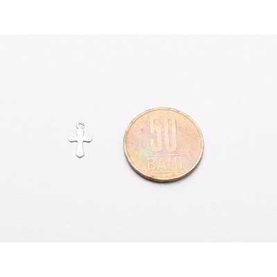 C021-Charm cruce inox 11.5x7mm 1buc - bijuterii personalizate din argint | simoshop
