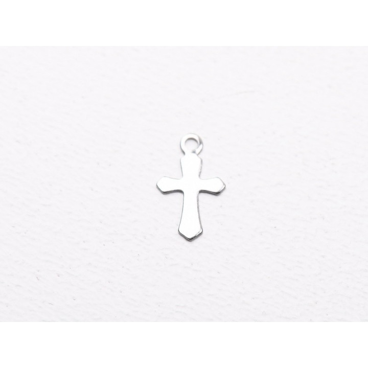 C021-Charm cruce inox  11.5x7mm 1buc - bijuterii personalizate din argint | simoshop