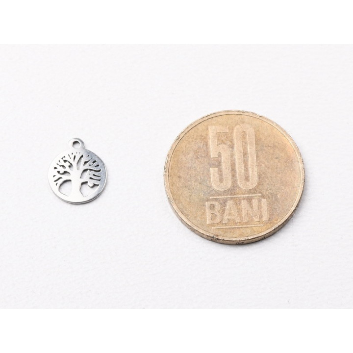 C023-Charm inox Tree of Life 12x10mm 1buc - bijuterii personalizate din argint | simoshop